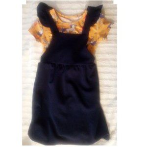 Girls Dark Blue Dress with Unicorn Shirt       Size 4
